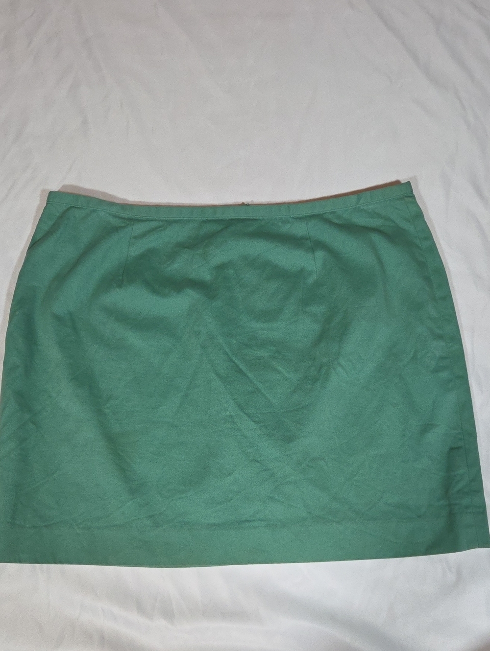 Fossil Green Mini Skirt Zip Back Size 10 Cotton